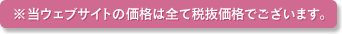 当ウェブサイトの価格は全て税抜価格です